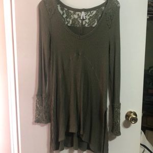 Dark green tunic sweater.